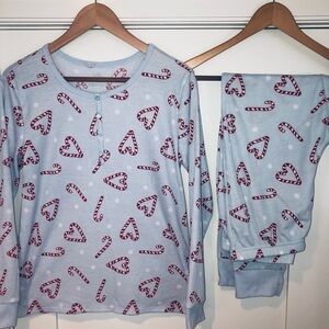 Girls Christmas Pajamas Candy Canes Size Girls18/20 NWOT